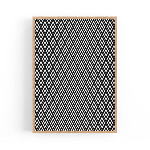 Geometric Pattern Abstract Black & White Wall Art #1 - The Affordable Art Company