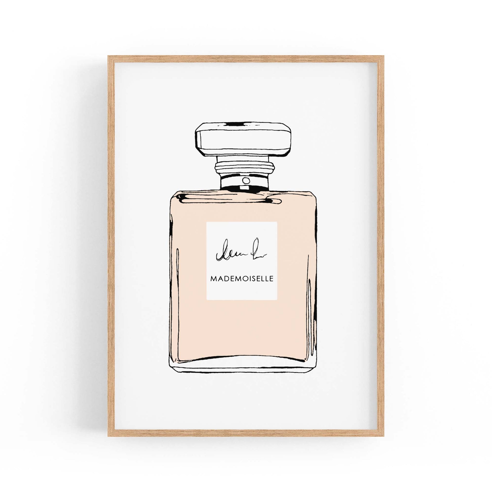 Peach Minimal Perfume Bottle Fashion Wall Art - The Affordable Art Company