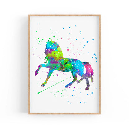 Horse Painting Girls Bedroom Colourful Wall Art #1 - The Affordable Art Company