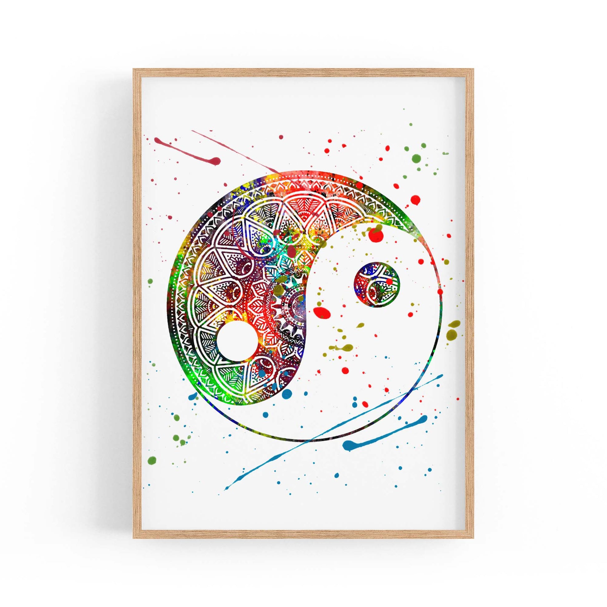 Yin Yang Mandala Calming Yoga Buddist Wall Art #1 - The Affordable Art Company