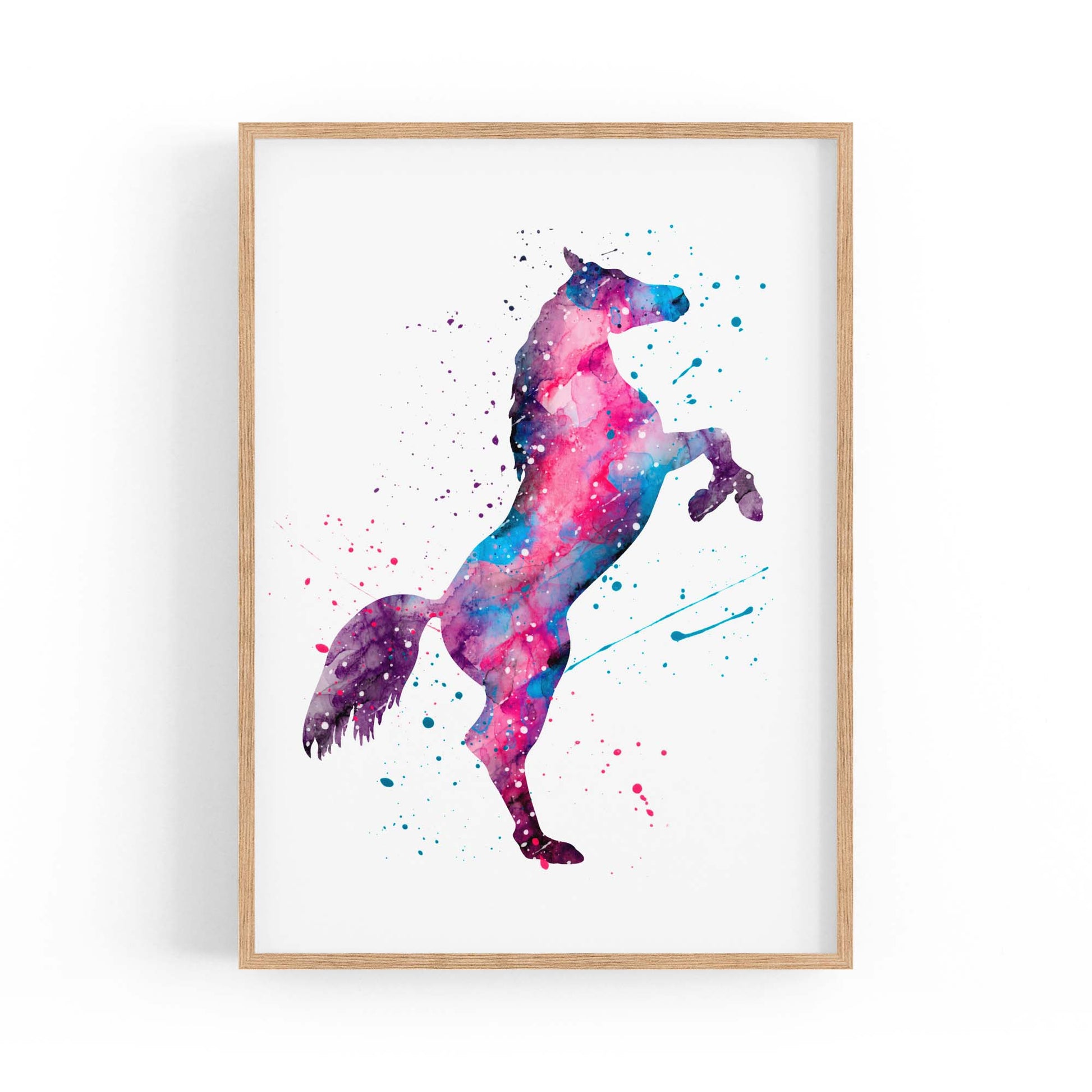 Horse Painting Girls Bedroom Colourful Wall Art #5 - The Affordable Art Company