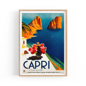 Capri, Italy Vintage Travel Italian Coastal Wall Art - The Affordable Art Company