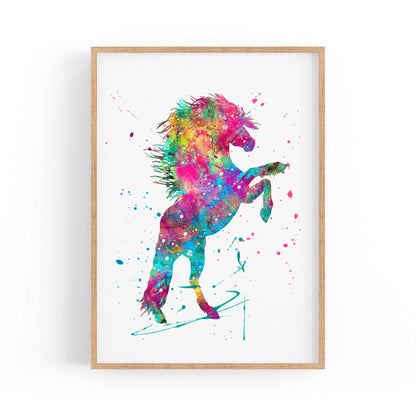 Horse Painting Girls Bedroom Colourful Wall Art #2 - The Affordable Art Company