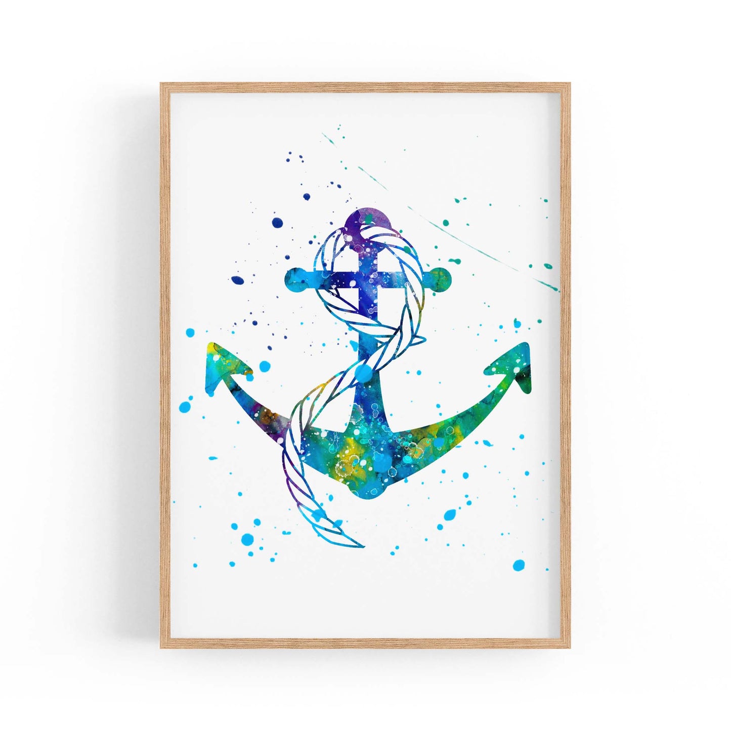 Anchor Painting Nautical Coastal Bathroom Wall Art #4 - The Affordable Art Company