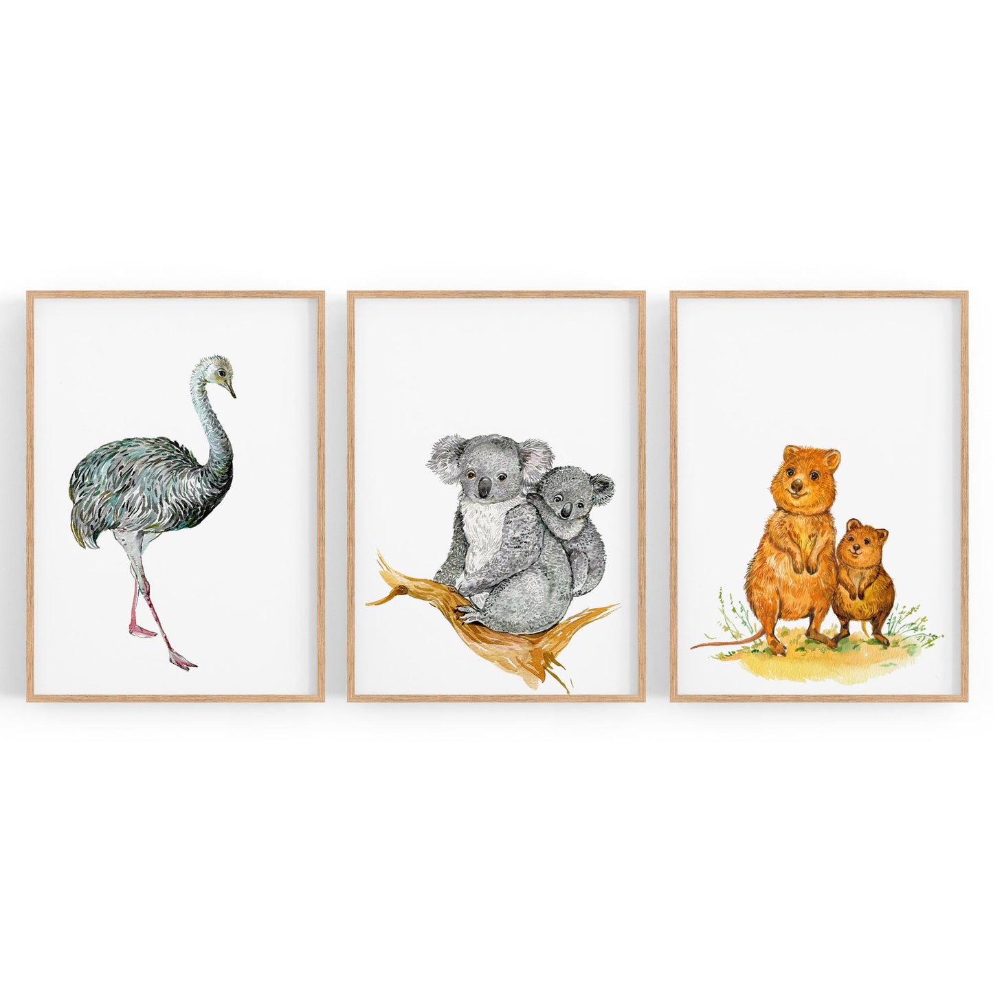 Set of Australian Animals Nursery Cute Wall Art #1 - The Affordable Art Company