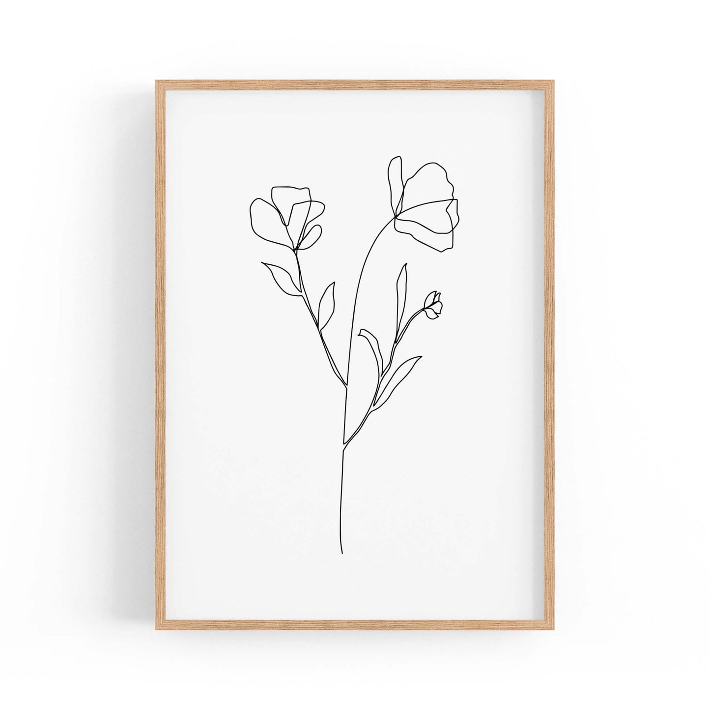 Minimal Floral Drawing Flower Abstract Wall Art #38 - The Affordable Art Company