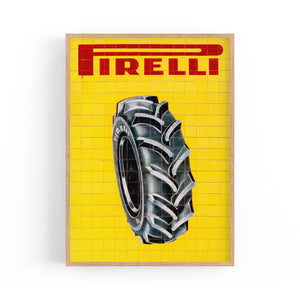 Pirelli Vintage Advert Garage Man Cave Wall Art - The Affordable Art Company