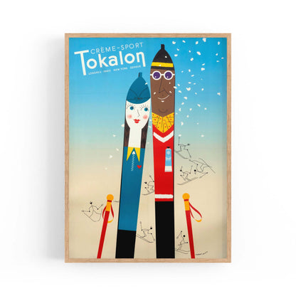 Tokalon Sports Cream Vintage Skiing Advert Wall Art - The Affordable Art Company