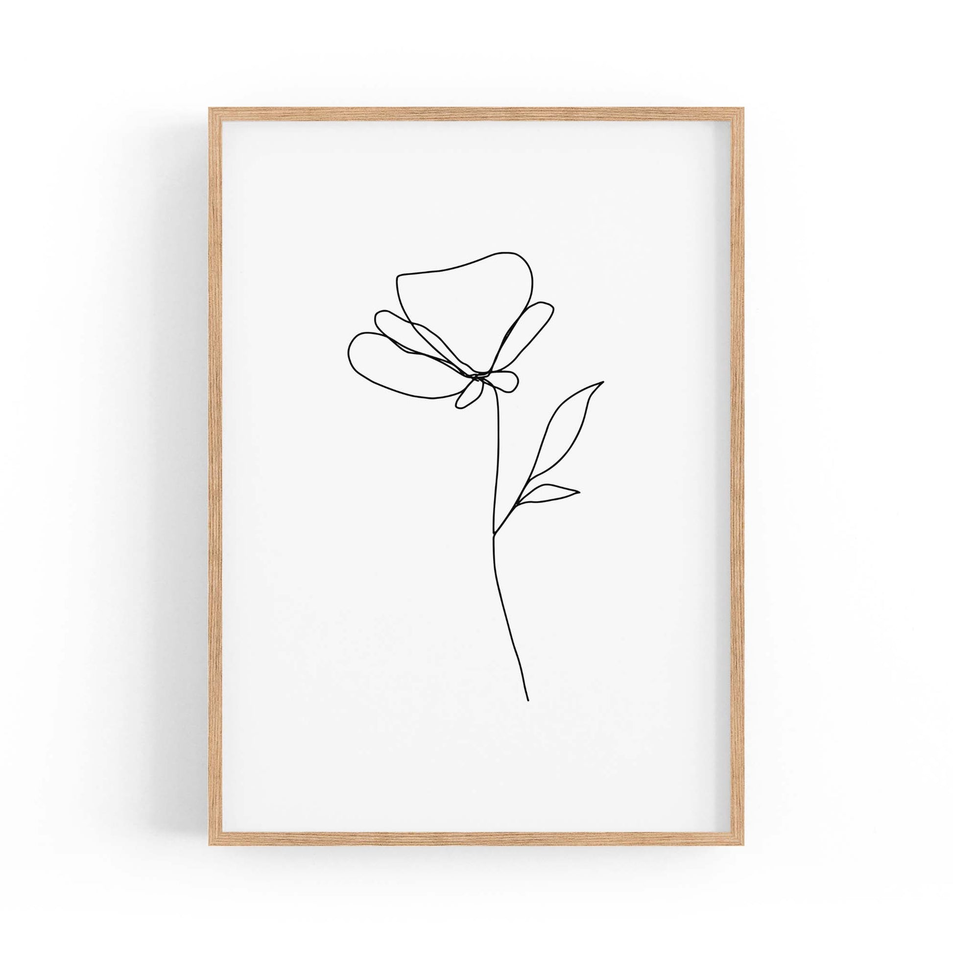 Minimal Floral Drawing Flower Abstract Wall Art #19 - The Affordable Art Company