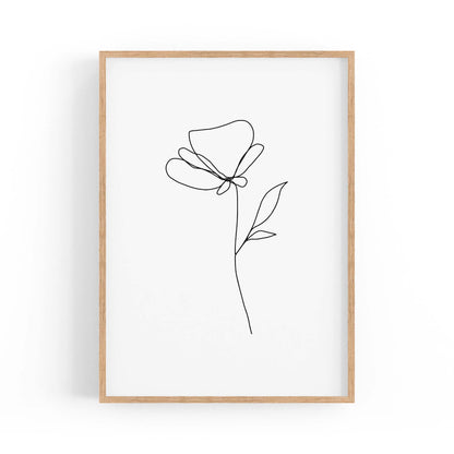 Minimal Floral Drawing Flower Abstract Wall Art #19 - The Affordable Art Company