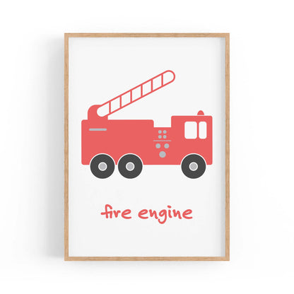 Red Fire Engine Boys Bedroom Nursery Wall Art - The Affordable Art Company