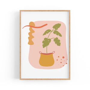Abstract House Plant Minimal Living Room Wall Art #1 - The Affordable Art Company