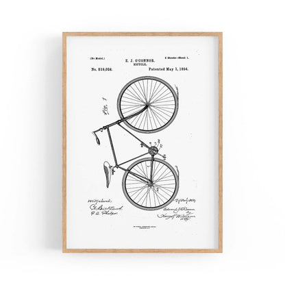 Vintage Bicycle Patent Cycling Cyclist Gift Wall Art #2 - The Affordable Art Company