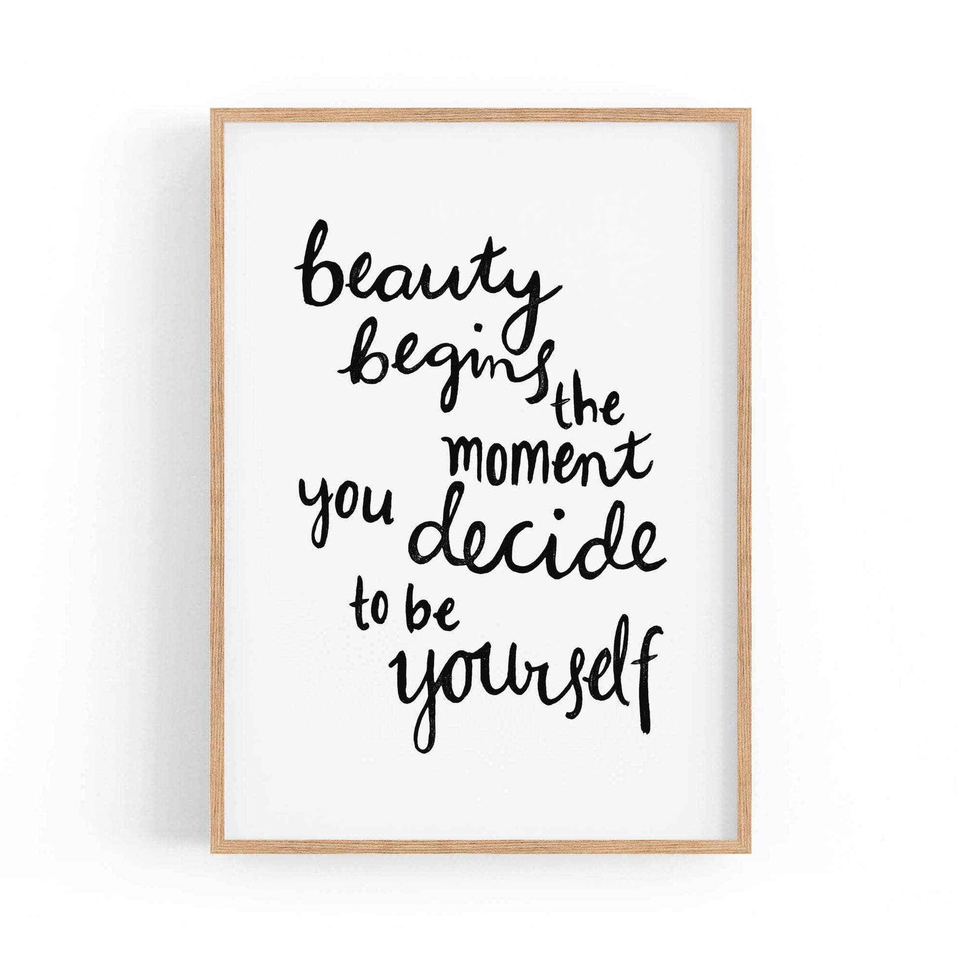 "Beauty Begins..." Bedroon Fashion Quote Wall Art - The Affordable Art Company