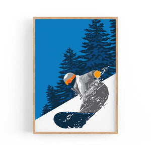 Retro Snowboard Vintage Winter Cabin Wall Art #2 - The Affordable Art Company