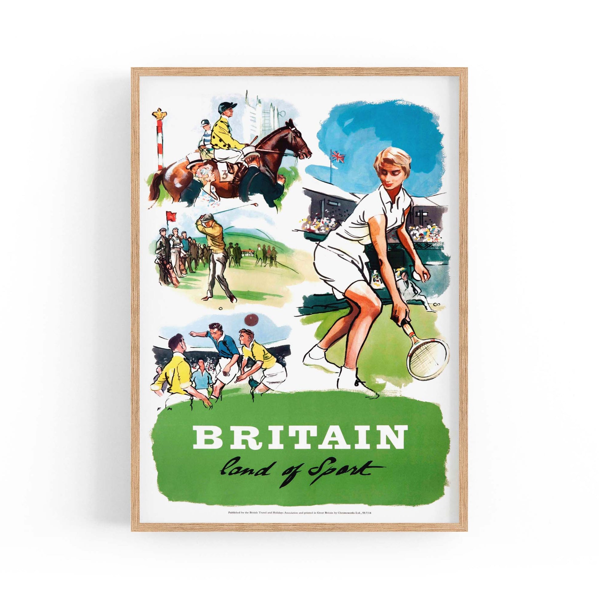 Britain - Land of Sport Vintage Advert Wall Art - The Affordable Art Company