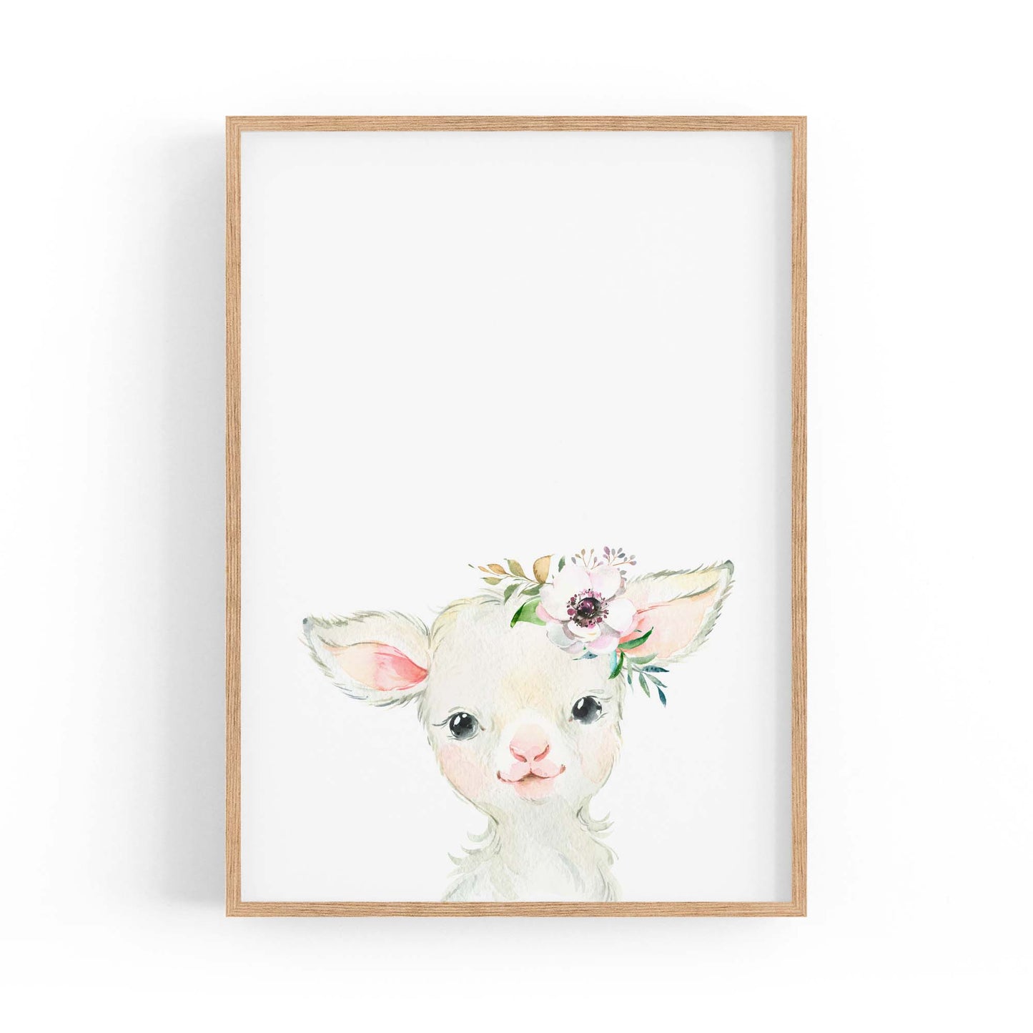 Cute Baby Lamb Nursery Animal Gift Wall Art - The Affordable Art Company
