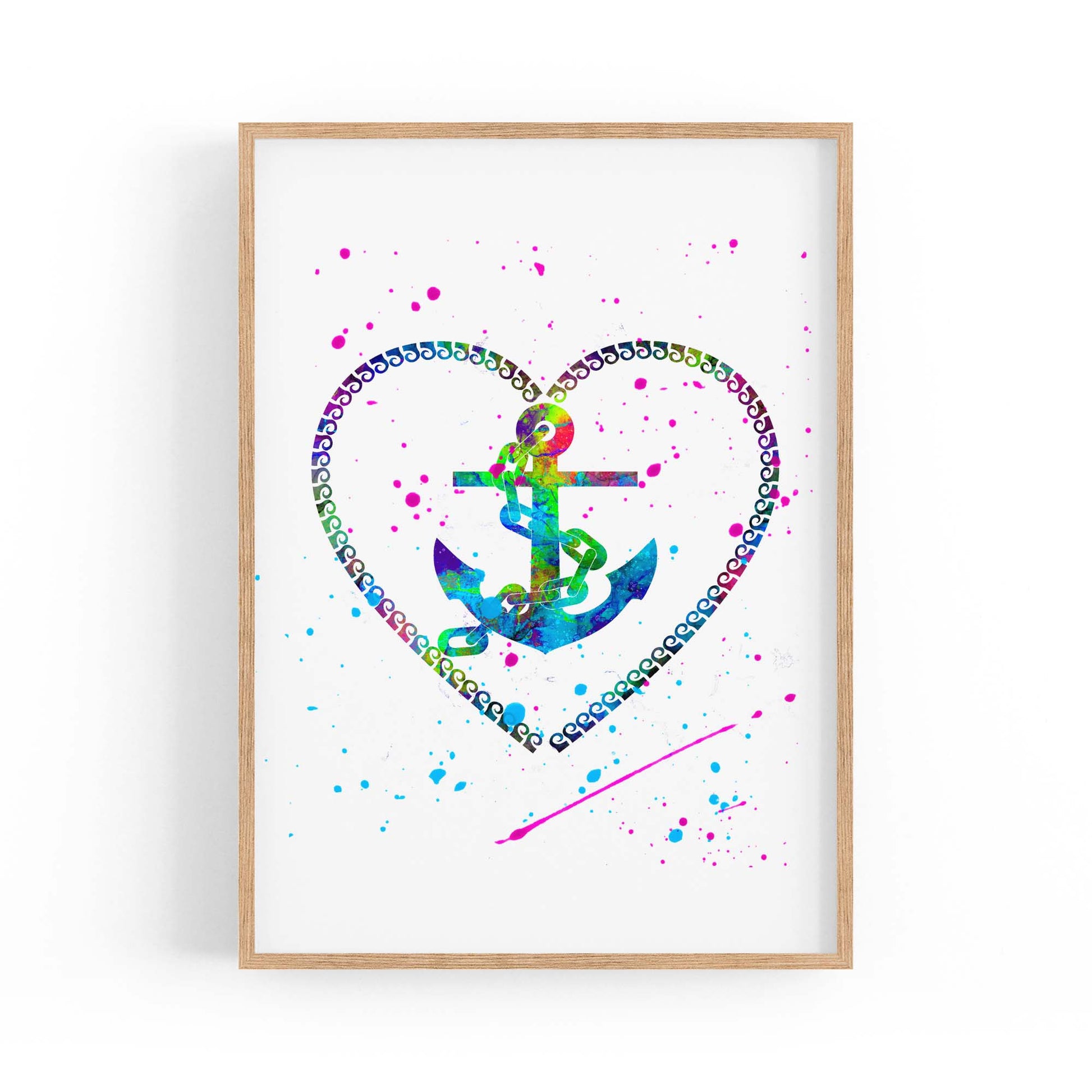 Anchor Painting Nautical Coastal Bathroom Wall Art #5 - The Affordable Art Company