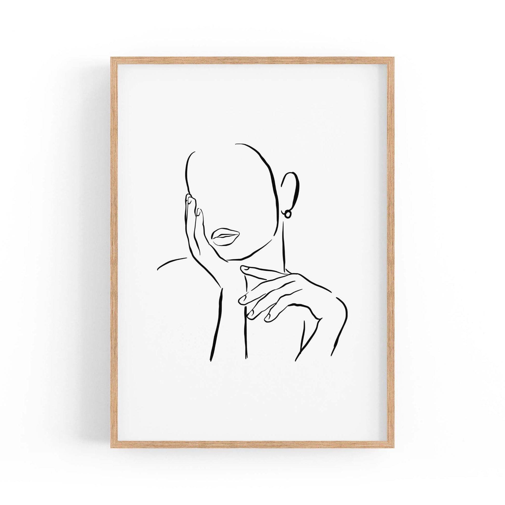 Seductive Female Face Minimal Fashion Wall Art - The Affordable Art Company