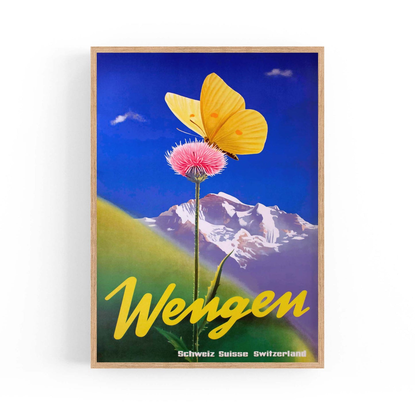 Wengen Switzerland Vintage Travel Advert Wall Art - The Affordable Art Company