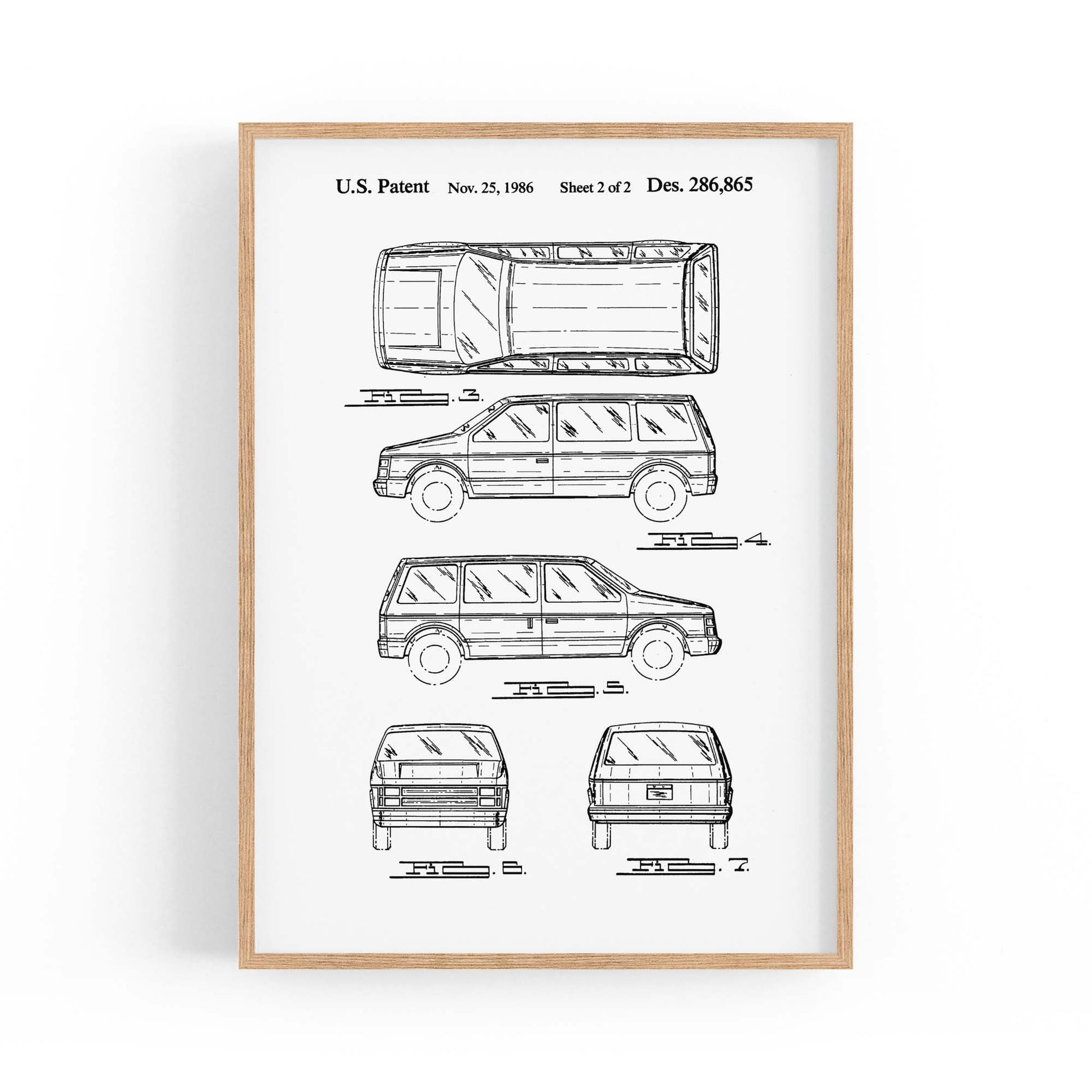 Vintage Minivan Patent Garage Wall Art #2 - The Affordable Art Company