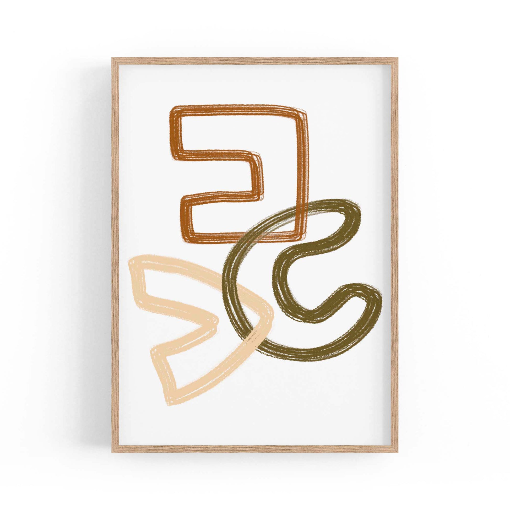 Modern Minimal Abstract Line Shapes Wall Art - The Affordable Art Company