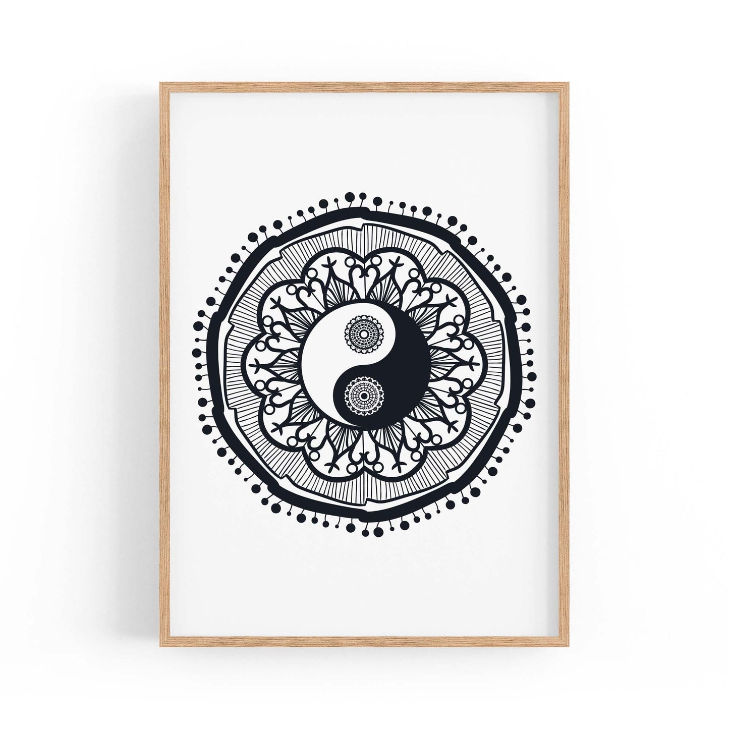 Yin Yang Mandala Calming Yoga Buddist Wall Art #11 - The Affordable Art Company