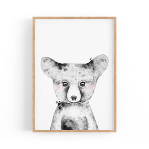 Cute Blushing Baby Bear Nursery Animal Wall Art - The Affordable Art Company