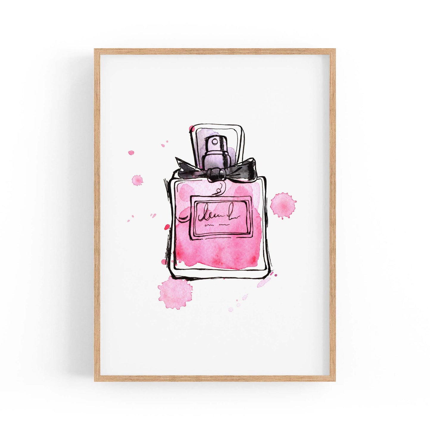 Pink Floral Perfume Bottle Fashion Flowers Wall Art #5 - The Affordable Art Company