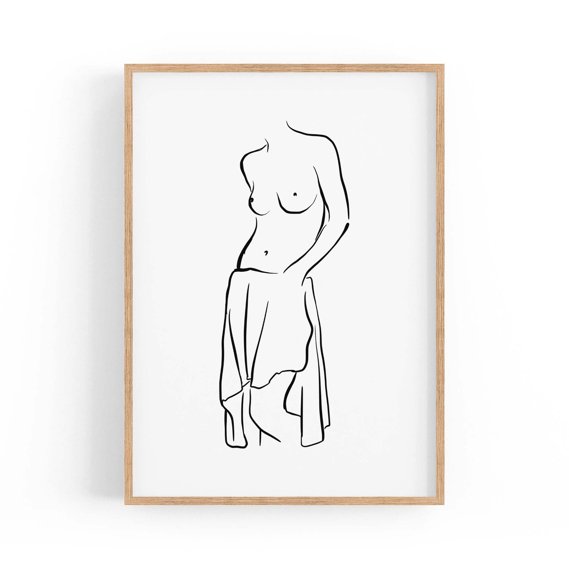Elegant Female Nude Minimal Drawing Wall Art - The Affordable Art Company