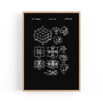 Vintage Rubik's Cube Patent 80s Toy Wall Art #1 - The Affordable Art Company
