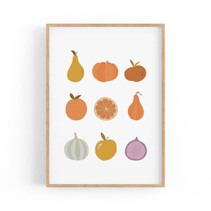 Minimal Fruit Collection Kitchen Food Wall Art - The Affordable Art Company