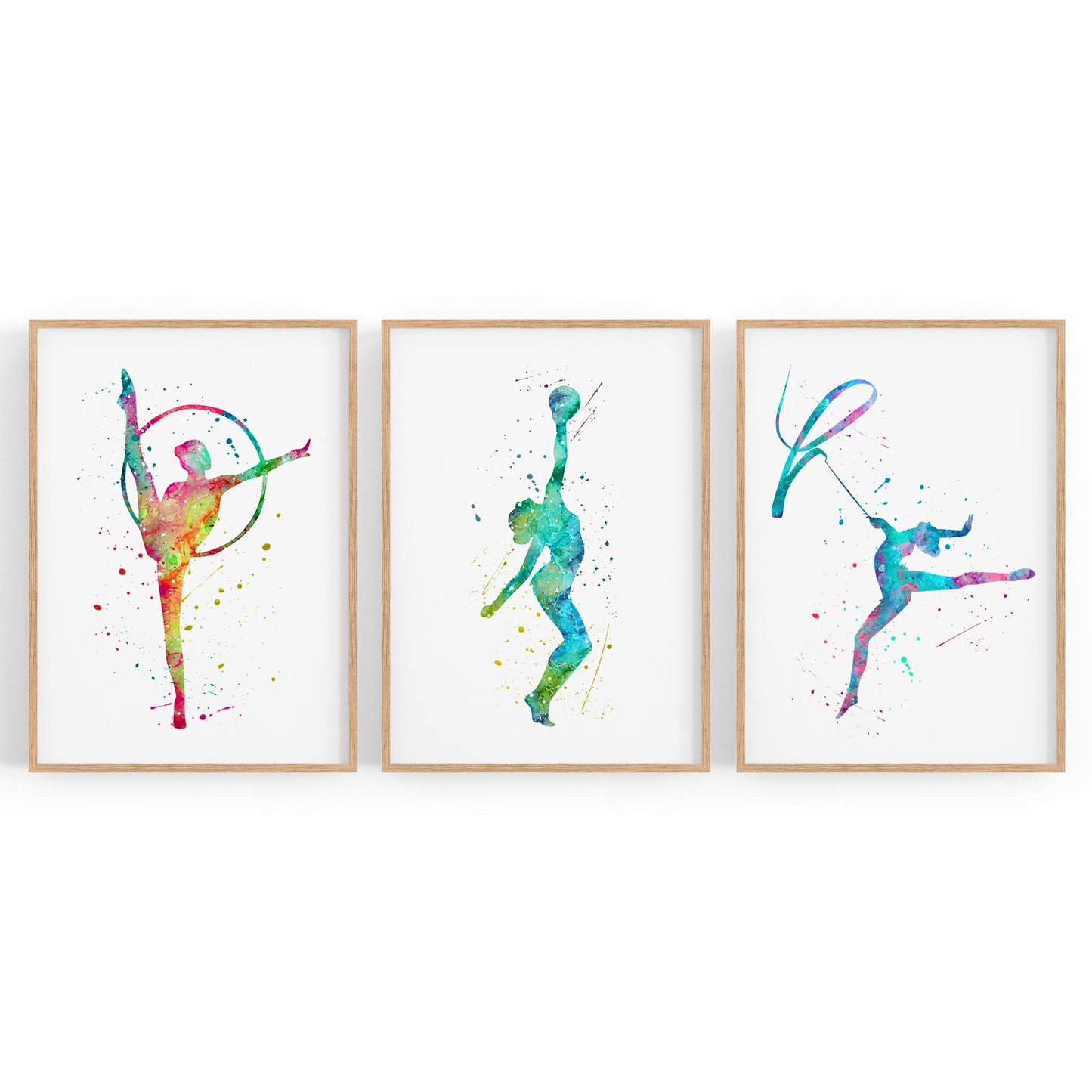 Set of 3 Gymnastics Dance Girls Wall Art - The Affordable Art Company