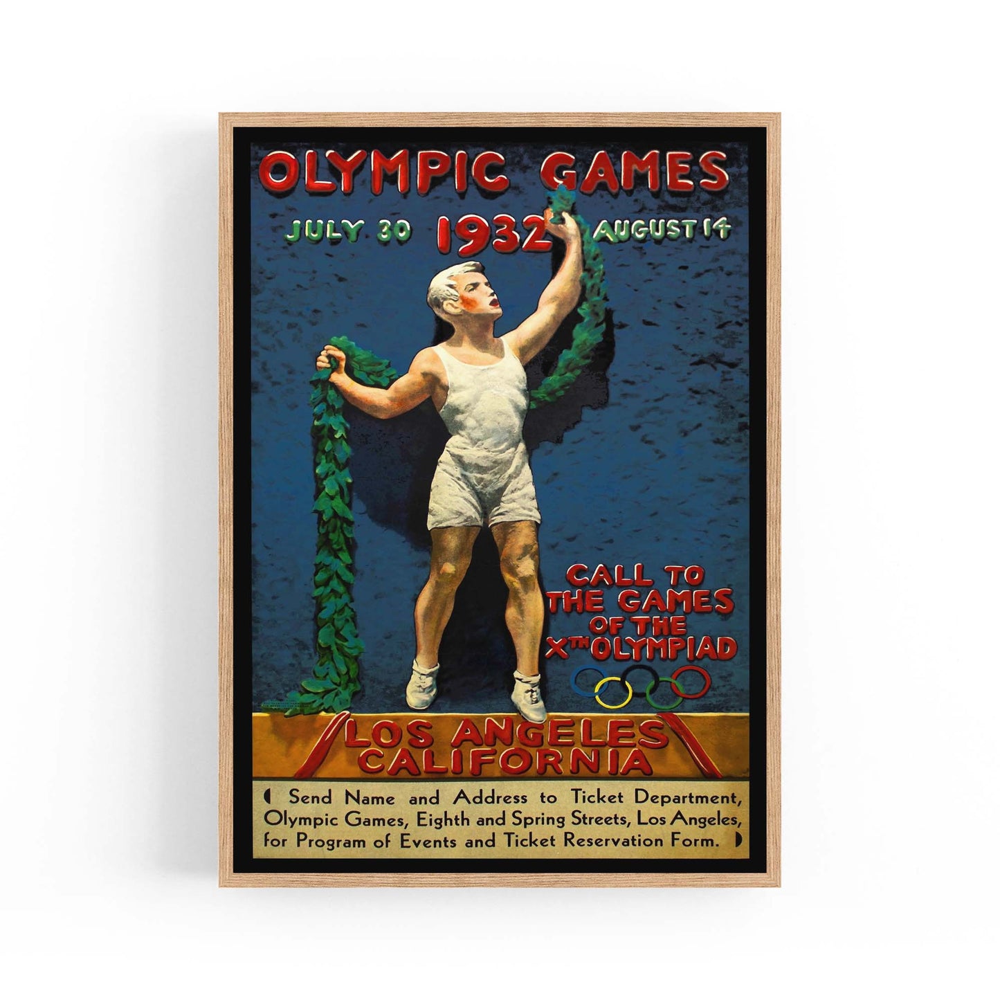 1936 Los Angeles Olympics Vintage Sports Advert Wall Art - The Affordable Art Company