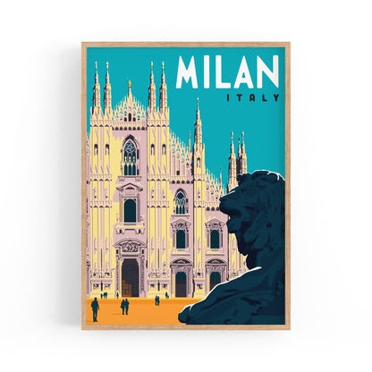 Retro Milan, Italy Travel Advert Wall Art - Portsby