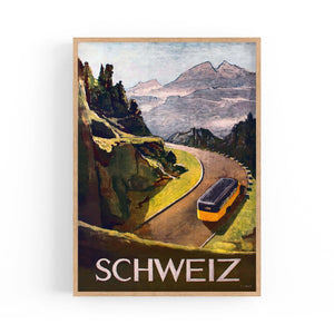 Switzerland Vintage Travel Advert Wall Art - The Affordable Art Company