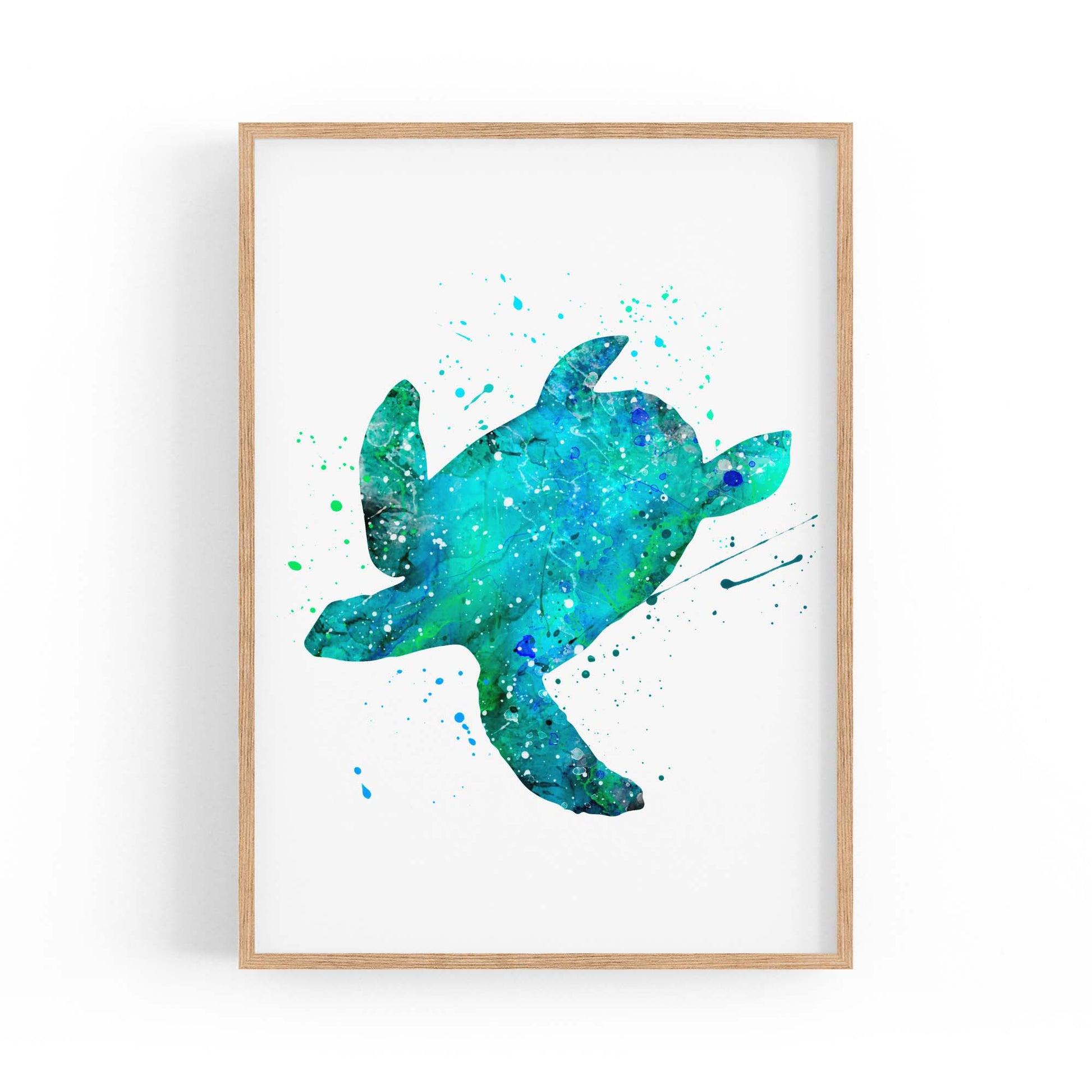 Sea Turtle Cartoon Sealife Nursery Baby Wall Art #1 - The Affordable Art Company