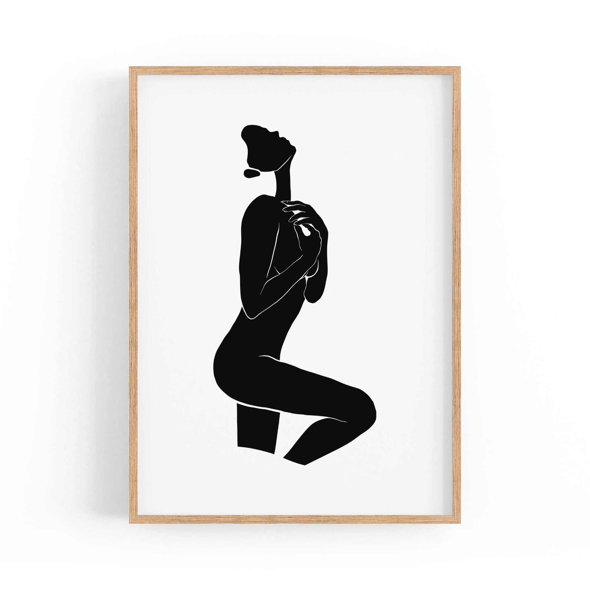 Minimal Nude Woman Female Shape Wall Art - The Affordable Art Company