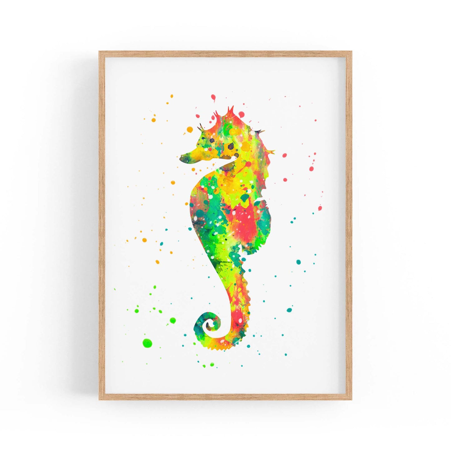 Seahorse Cartoon Sealife Nursery Baby Wall Art #1 - The Affordable Art Company