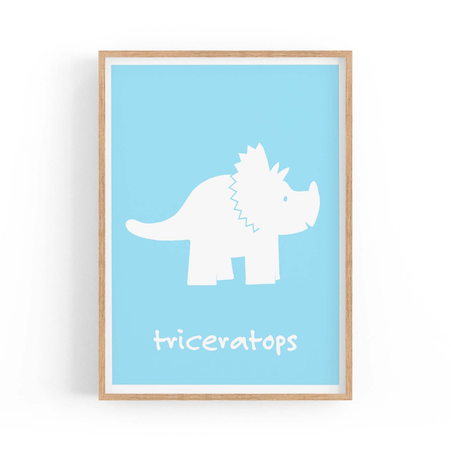 Tricerotops Dinosaur Boys Bedroom Nursery Wall Art - The Affordable Art Company