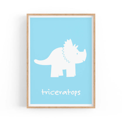 Tricerotops Dinosaur Boys Bedroom Nursery Wall Art - The Affordable Art Company