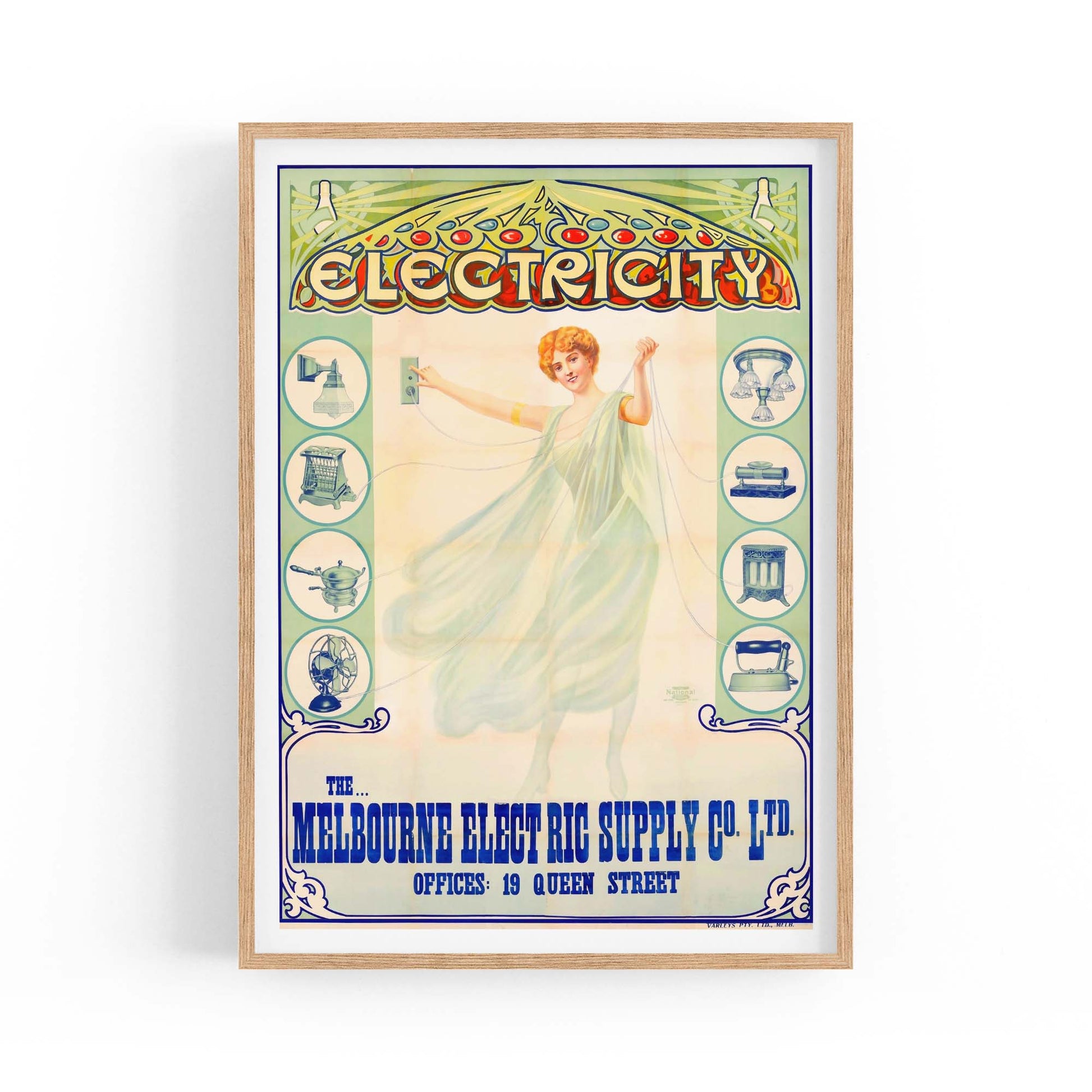 Melbourne Electric Supply Company Vintage Wall Art - The Affordable Art Company