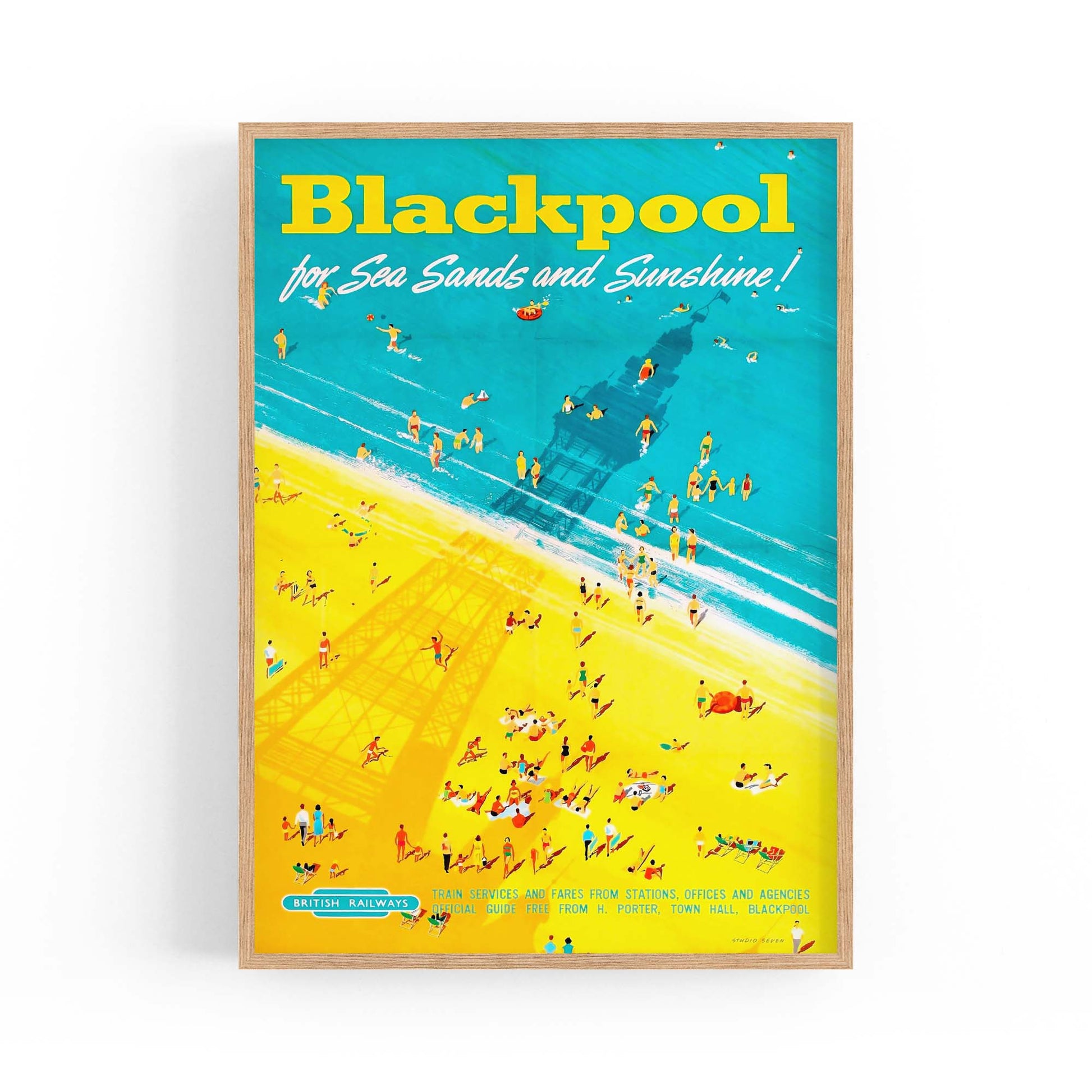 Blackpool, England Vintage Travel UK Wall Art - The Affordable Art Company