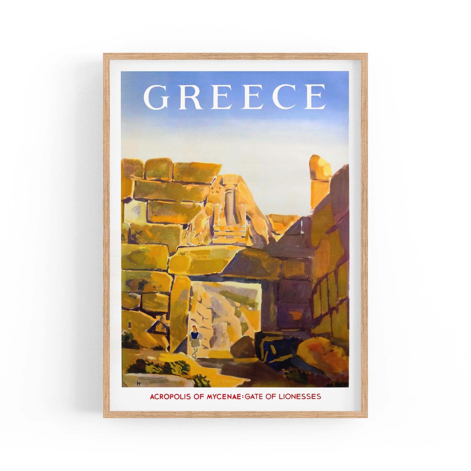 Mycenae Greece Vintage Travel Advert Wall Art - The Affordable Art Company