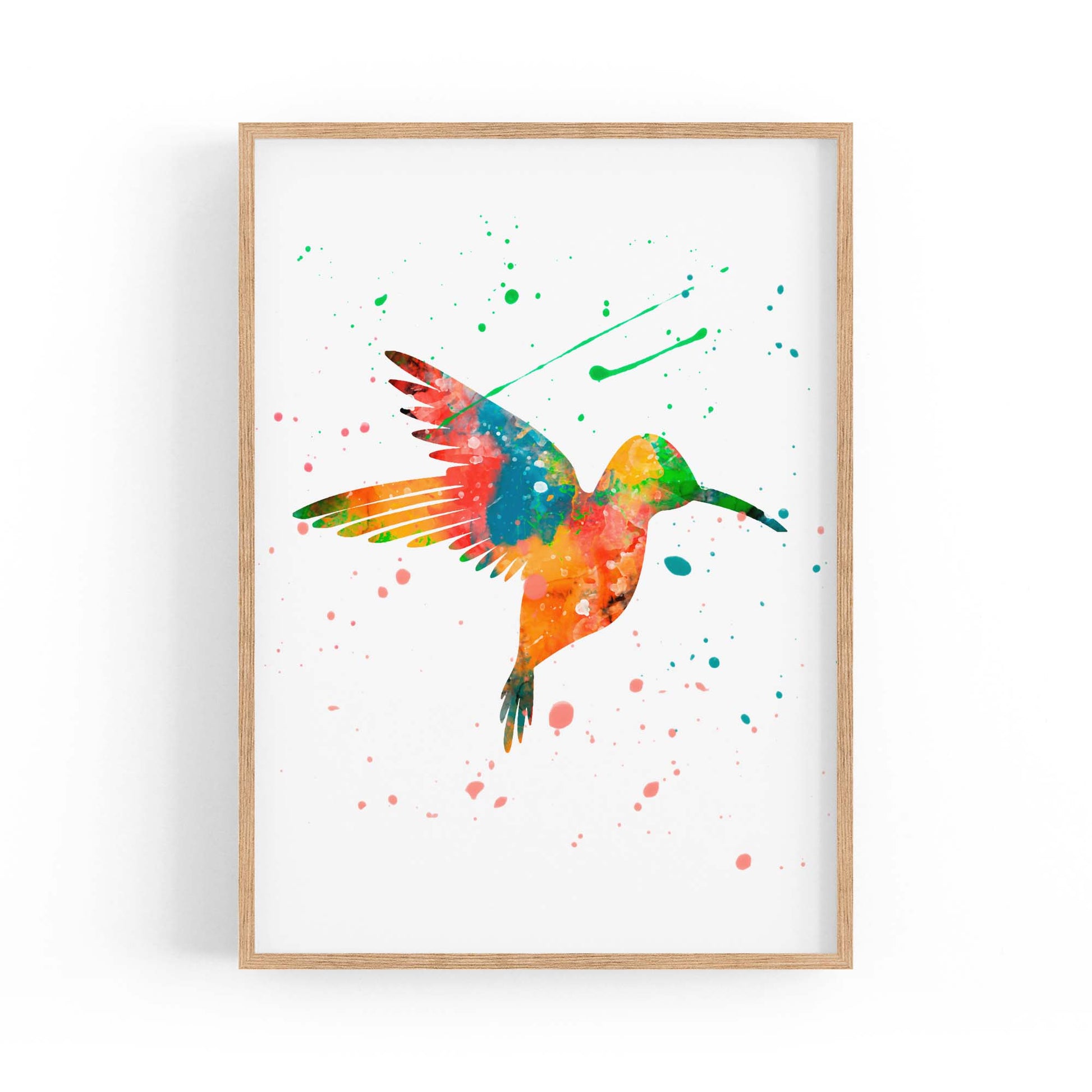 Watercolour Hummingbird Bird Nursery Wall Art #1 - The Affordable Art Company