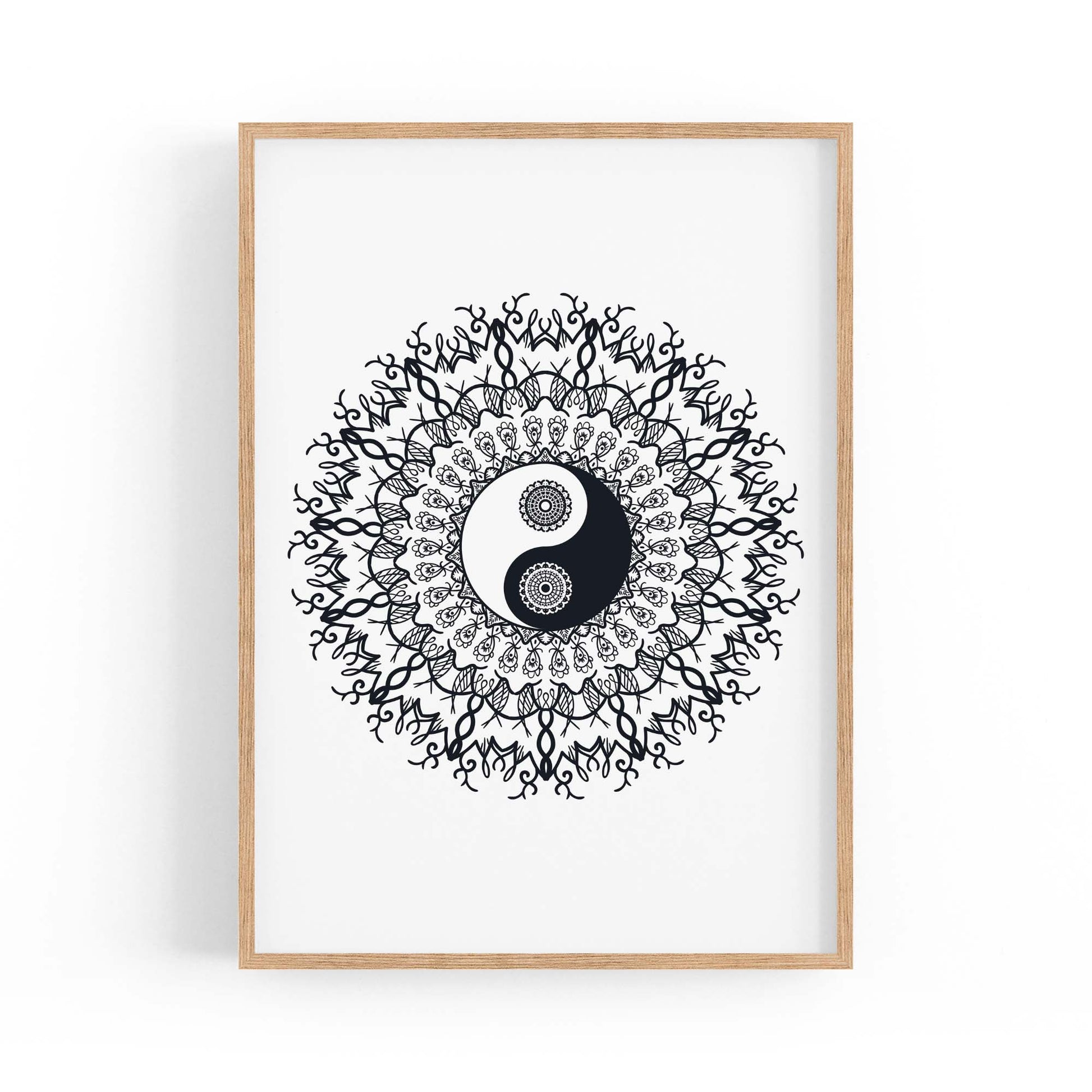 Yin Yang Mandala Calming Yoga Buddist Wall Art #4 - The Affordable Art Company