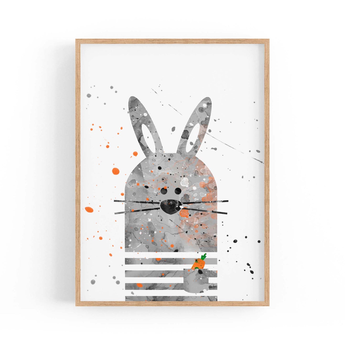 Rabbit Nursery Cartoon Cute Baby Wall Art #1 - The Affordable Art Company