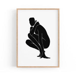 Nude Female Form Abstract Minimal Black Wall Art #3 - The Affordable Art Company