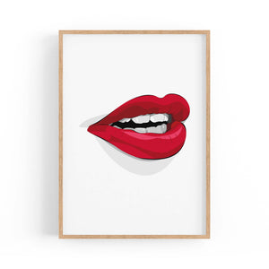 Red Lips Fashion Girls Bedroom Wall Art - The Affordable Art Company
