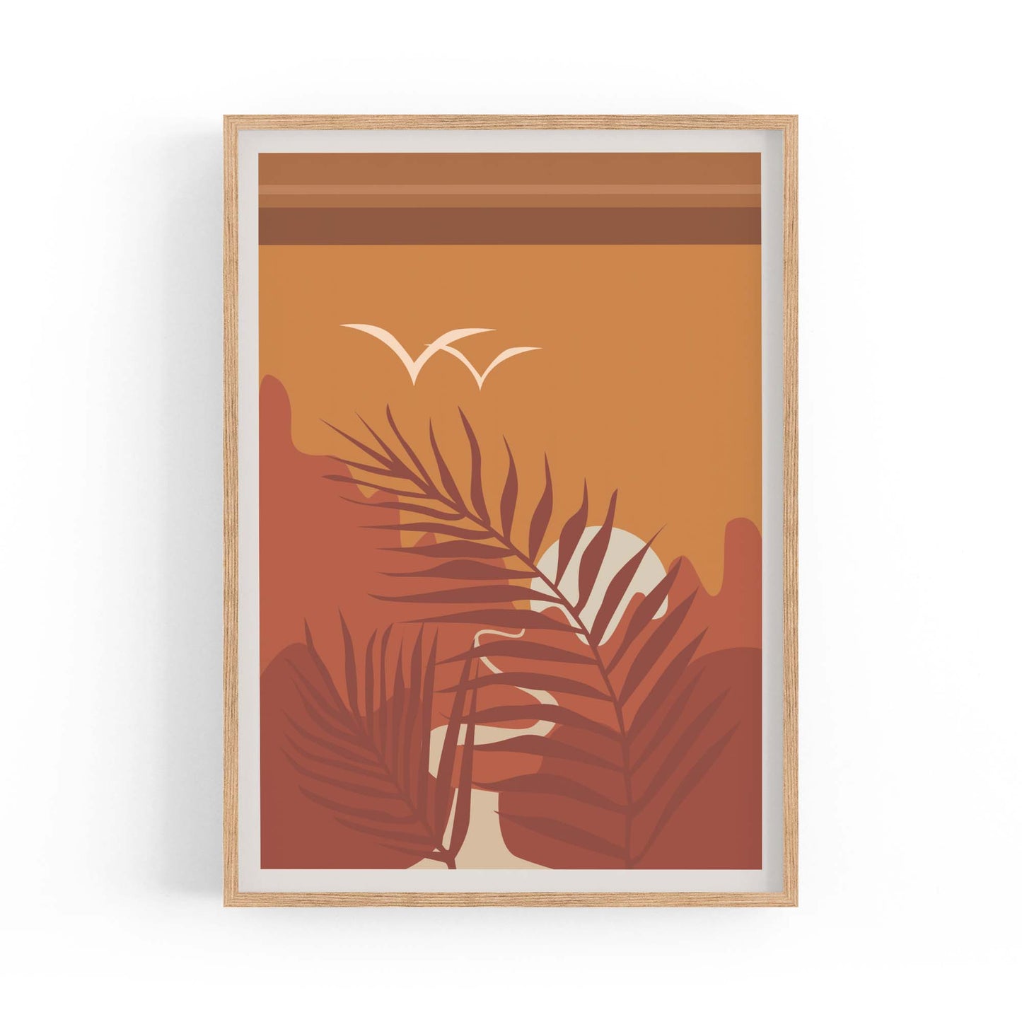 Summer Sunset Retro Landscape Kitchen Wall Art - The Affordable Art Company